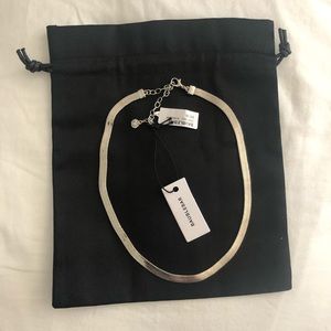 NWT Baublebar Gia Herringbone Necklace Silver